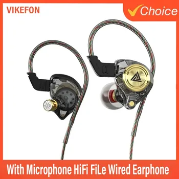 QKZ AK3 FiLe Kabelgebundener Kopfhörer mit Mikrofon, HiFi-Musikmonitor, Bass-Kopfhörer, Headset