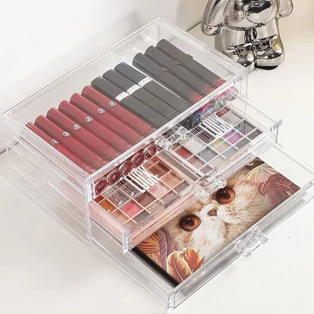 Transparente Schmuckaufbewahrungsbox mit Schubladen, Kosmetik- und Make-up-Boxen, mit mehreren