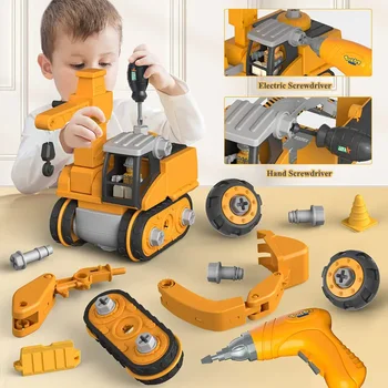Kinder Engineering Fahrzeug Elektro bohr werkzeug Spielzeug passen Kinder pädagogisch zusammen gebaute Sets