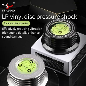 YYAUDIO Universal 50Hz LP Vinyl Plattenspieler Disc Plattenspieler Stabilisator mit Level Aluminiumlegierung