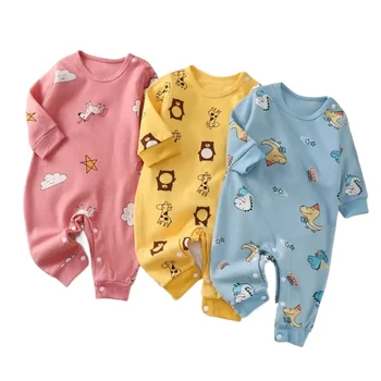 Neugeborenen Baby Strampler Herbst Neue 100% Baumwolle Mädchen Junge 0-18M Nette Frühling Langarm Weiche