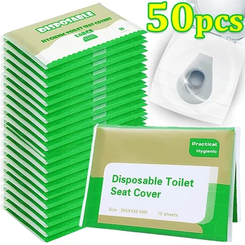Tragbarer Einweg-Toilettensitzbezug für Reisen, Camping, Hotel, Badezimmer, Zubehör, abbaubar, wasserdicht