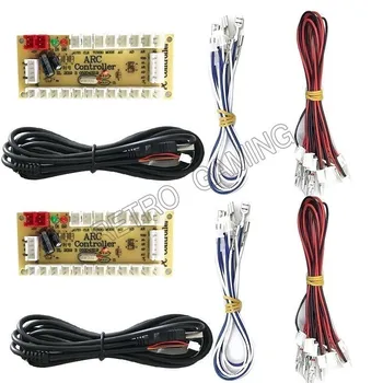 PC USB Null Verzögerung Encoder Platine Kit Led Push Button Joystick 2,8mm 4,8mm 5Pin Kabel für Raspberry Pi 4