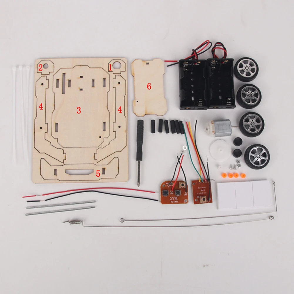 DIY RC Auto Modell Montieren Kit Mini Lehre Lernen STEM – Bild 5