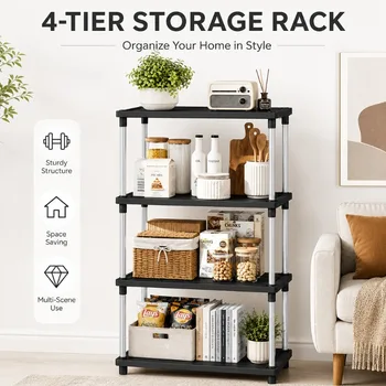 4-stöckiges Haushalts-Bodenregal Multifunktionales Organizer-Regal für Küche, Bad, Wohnzimmer und Aufbewahrung