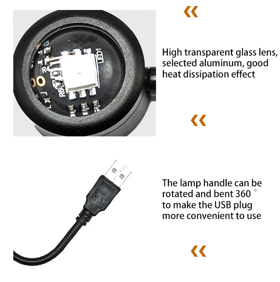 LED Sonnenuntergang Lampe Nachthimmel USB Projektor – Bild 2