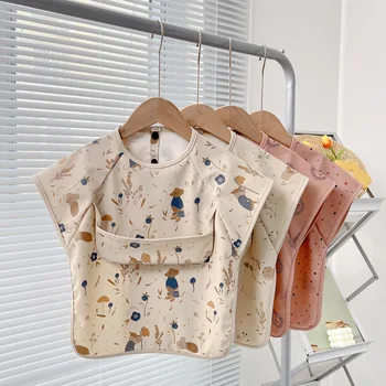 Nette Baby Lätzchen Kleinkind Baberos Bavoir Wasserdichte Kurzarm Schürze Cartoon Tiere Kinder Fütterung