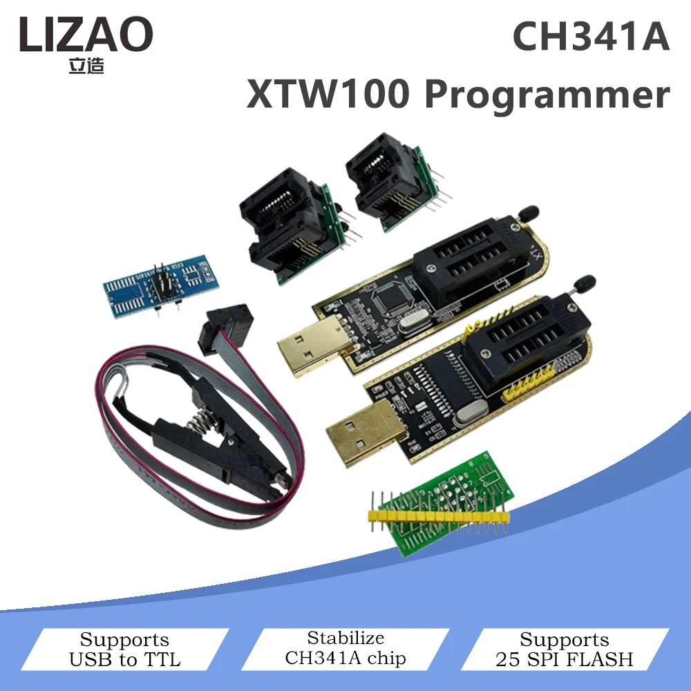 CH341A USB-Programmer-Kit mit SOIC8-Clip, SPI-Flash/EEPROM – Bild 2