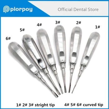 PIORPOY Dental Aufzug Edelstahl Zahn Zahnarzt Werkzeuge Kit Gerade Gebogene Wurzel Aufzug Minimal Invasive