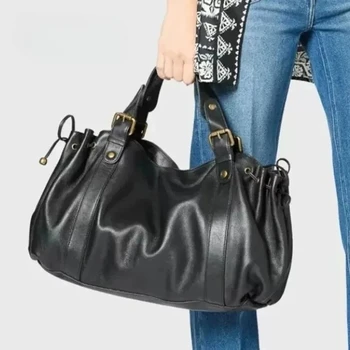 Schlichte Umhängetasche für Damen, elegant und vielseitig, im Boston-Stil, mit weichem Innenfutter aus