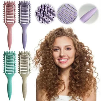 Locken-Definier-Stylingbürste, Hohlraum-Entwirrbürste für nasses, lockiges Haar, Kamm zum Formen von Locken