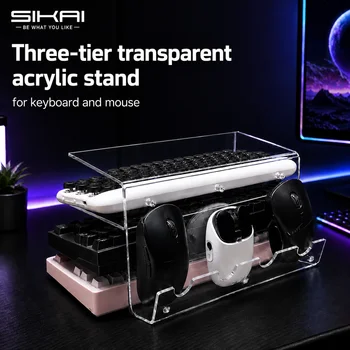 Tastatur-Maus-Desktop-Organizer, Acryl, 3-stufig, Ständer, Rahmen, Regal, leichtes