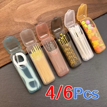 PP-Kunststoff Mini-Aufbewahrungsbox, Tragbarer Reise-Organizer, Kompaktes Etui für Zahnstocher, Zahnseide