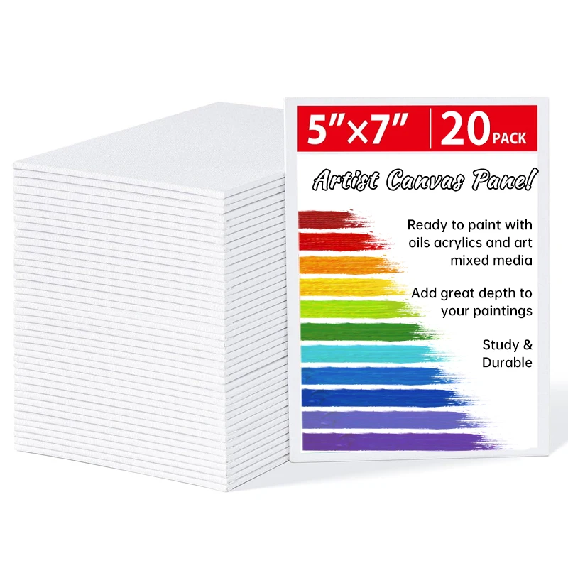 20er-Pack 5 x 7-Zoll-Leinwandbretter zum Malen, grundierte