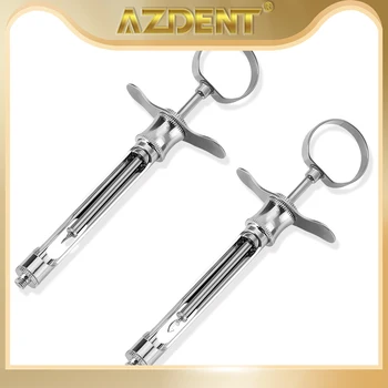 AZDENT Dental Spritze Edelstahl Zahnmedizin Chirurgisches Instrument Hakenköpfige Zahnpflege Dental Aspirating
