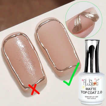 AWStorG 15 ml Matt Top Coat 2.0 Antihaft-Puder-Nagellack-Lack, semi-permanent, Soak Off Gel-Nagellack