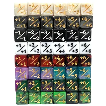 16mm 6 Seite Würfel Zähler + 1/-1 Würfel Zählen Würfel Für Magic The Gathering token Loyalität (10 Stück)