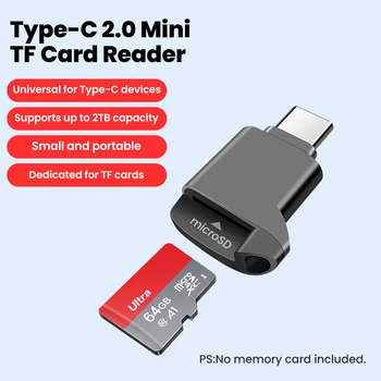 Mini Typ-C 2.0 Kartenleser TF Speicherkartenleser USB C 2.0 Externer Speicher-Kartenleser für SD Micro TF