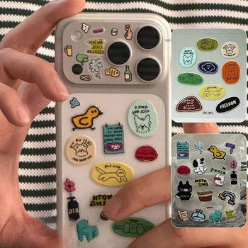 Koreanische INS-Stil Gelee Aufkleber süße 3D Relief Aufkleber dekorative Kawaii Aufkleber Handytasche DIY PC