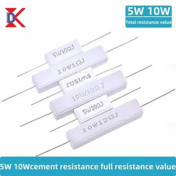 5W 10W Keramik-Zement-Widerstand 5 % 10 Stück in einer Packung 0,1R 1K 2,4K 3K 3,3K 5,1K 6,8K 12K 20K 30K 100K
