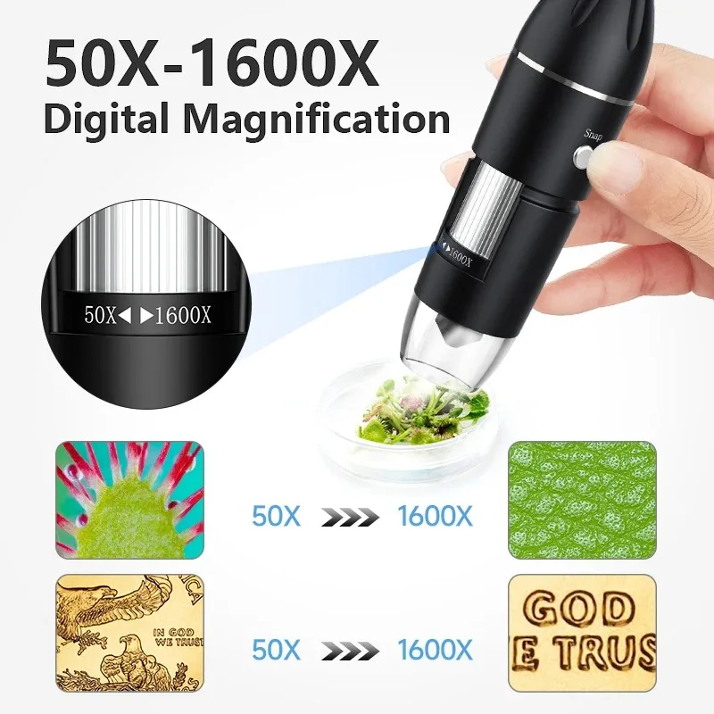 1600X USB-Mikroskop 1080P HD Löt-Mikroskop mit 8 LEDs – Bild 3