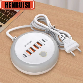 50w Steckdosen leiste Multi-Port-USB-C-Buchse Typ C Schnell ladegerät USB-Adapter für iPhone 12 13 Schnell