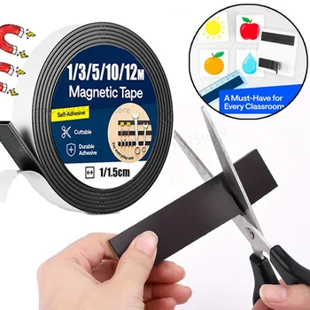 1 Meter selbstklebendes Magnetband, Gummi-Magnetband, starke flexible Magnete, Streifen für Kühlschrank