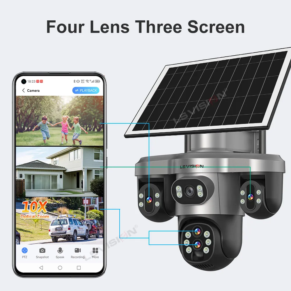 LS VISION 10-fach Optischer Zoom 20MP 4G/WLAN Solarkamera für – Bild 2