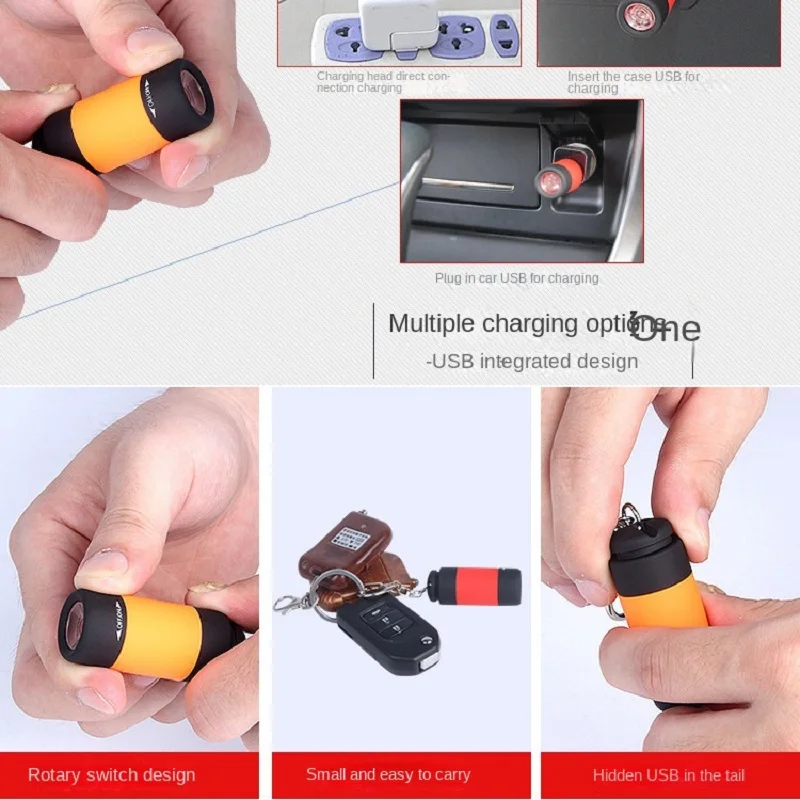 LED-Mikro-Taschenlampe, tragbar, über USB wiederaufladbar – Bild 5