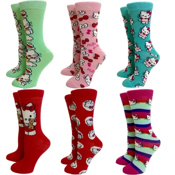Anime Neue Mode Bunte Lustige Glücklich Casual Lange Frauen Socken Kleid Harajuku Nette cartoon Katze kreative