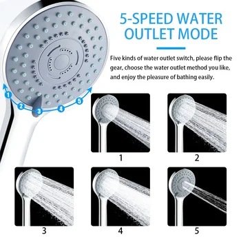 Badezimmer Sprayer Dusche Jetting Duschkopf Wasser Sparen Handheld Einstellbar 5 Modi SPA Dusche Bad Kopf