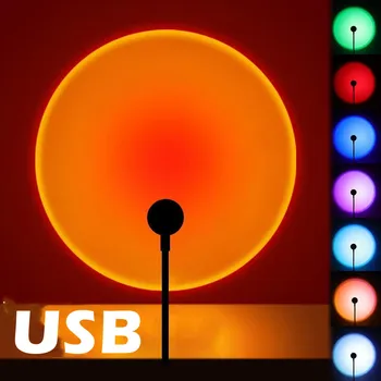 RnnTuu Led USB Sunset Lampe Projektor Wohnkultur Nachtlicht Tragbare Stimmung Licht Für Wohnzimmer Wand