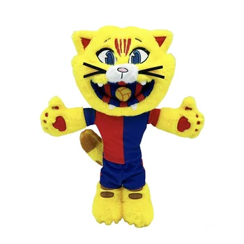 HOT Barcelona Fußball-Maskottchen Plüschpuppe Katzen-Plüschfiguren Sammlung Souvenir Stofftiere Kinder Jungen