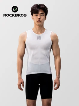 ROCKBROS Fahrradweste, atmungsaktiv, für Herren, ärmellos, kurz, Sommer-Unterhemd, Windjacke, T-Shirt, schnell