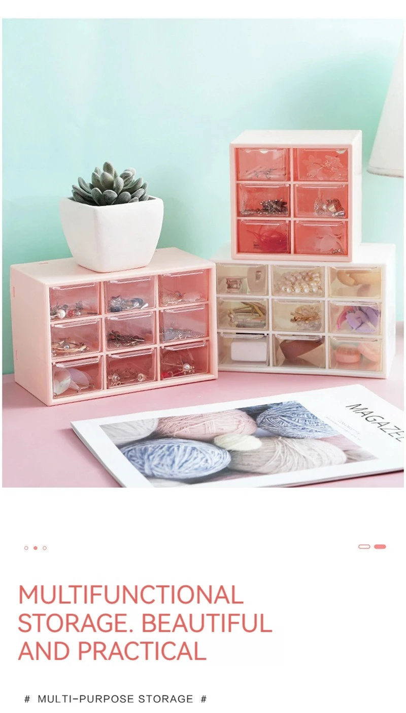 Einfacher, hochfarbiger Desktop-Organizer, Schubladentyp