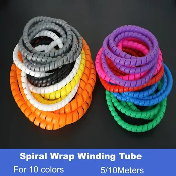 5/10m Kabelschutzschlauch 8mm ~ 16mm Flexibler Spiralwickel Kabelschutz Kabelhülle Schutzrohr