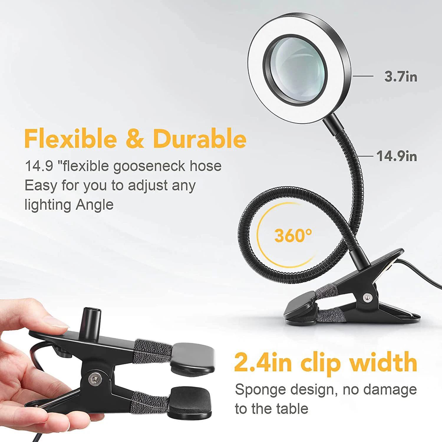 10X Clip On LED Schreibtischlampe Lupe mit Lampe Nagelstudio – Bild 3