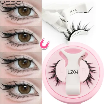 YSDO 1 Paar kleberfreie magnetische Wimpern natürliche 3D-Nerzwimpern wiederverwendbare empfindliche
