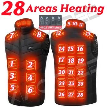28/9 bereiche Beheizte Weste Männer Jacke Beheizt Winter Frauen Elektrische USB Heizung Camping Jacke Mann