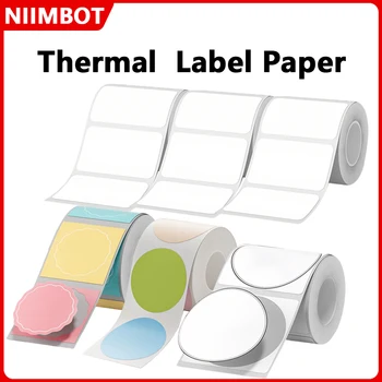 Niimbot Thermo-Etikett, 20-50 mm Breite, rund/weiß/farbig, selbstklebender Aufkleber, wasserfestes Papier