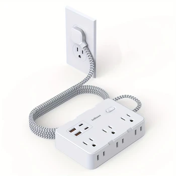US-Stecker AC-Steckdose Multiprise Power Strip Geflochtenes Verlängerungskabel Smart Home Steckdose