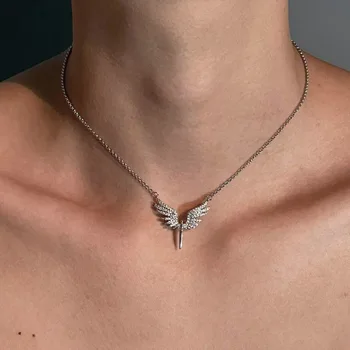 Kreativität, Engelsflügel, einzigartiges Design, Anhänger-Halskette, klassische Accessoires
