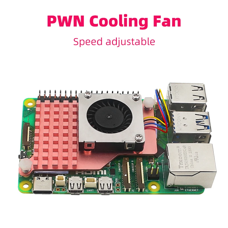 Aktivkühler für Raspberry Pi 5, Vollkupfer, PWM-Lüfter – Bild 3