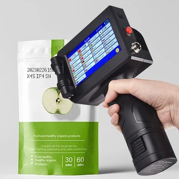 Deutsches Sprachsystem Handheld-Tinten strahl drucker tragbares Datum Chargen nummer QR-Code Verpackungs