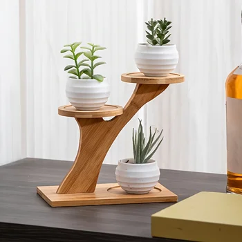 2-stöckiger Bambusständer, Bambusregal für Zuhause/Büro, kompaktes Design, perfekt für Heim- und Büro-Desktop
