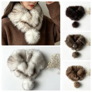 Weicher, verdickter Schal, hält warm, Kunstfell, Halswärmer, kältebeständig, Halswickel für den Winter