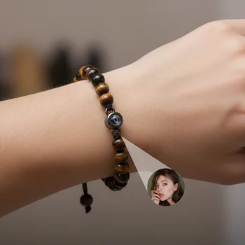Benutzerdefiniertes Armband mit Bild im Inneren, personalisierte Projektionsarmbänder mit Foto-Bild-Armband