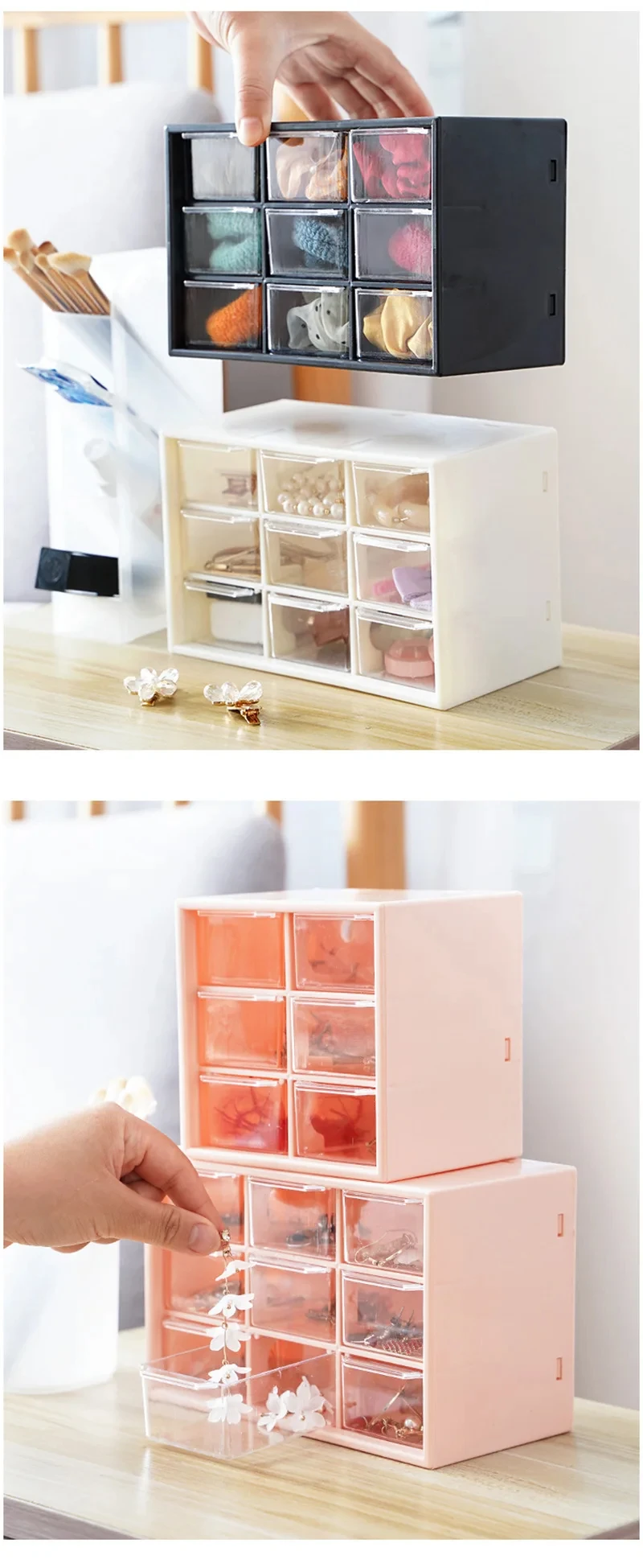 Einfacher, hochfarbiger Desktop-Organizer, Schubladentyp – Bild 3