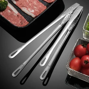 24/28cm BBQ Grillzange aus Edelstahl, Grillklammer, Küchenzange für Fleisch, Kochutensilien, Grillklemme