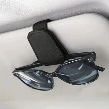Sonnenbrillenhalter Geeignet für Auto-Sonnenschutz Magnetischer Leder-Sonnenbrillenclip und Ticketclip